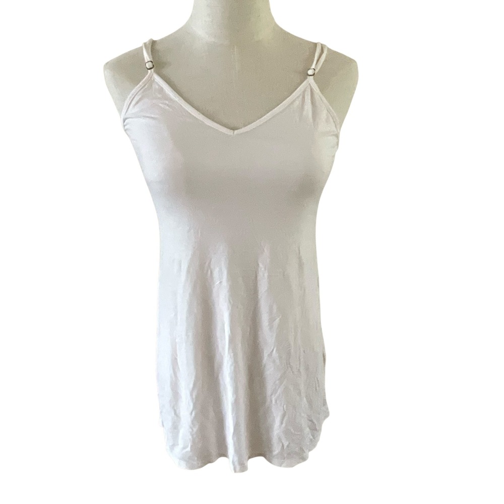 Free People White V-Neck‎ Cami Slip Dress Sleeveless Casual Layering